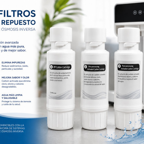 3 FILTROS PARA EQUIPO OSMOSIS
