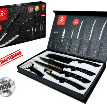 CUCHILLOS INOX 6 PIEZAS (TIJERAS Y PELADOR)