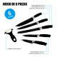 CUCHILLOS JAPONESES 6 PIEZAS INOX