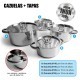 BATERIA DE COCINA 15 PCS INOX